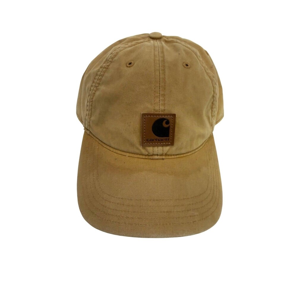 Carhartt Brown Canvas Logo Patch Adjustable Baseball Cap Hat Mens